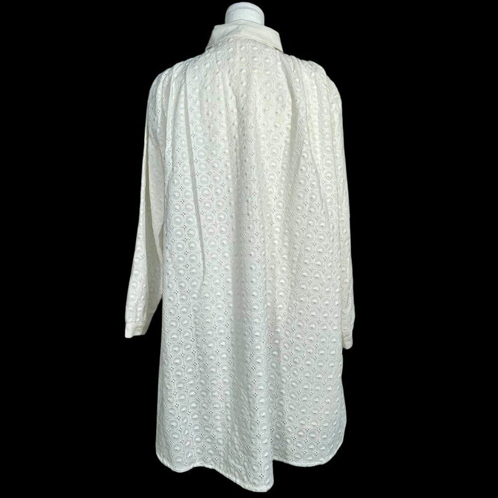 SAARADE White Cotton Eyelet Shirt Dress Scandinavian Chic NWT US 4 / EU 36 - Picture 14 of 15